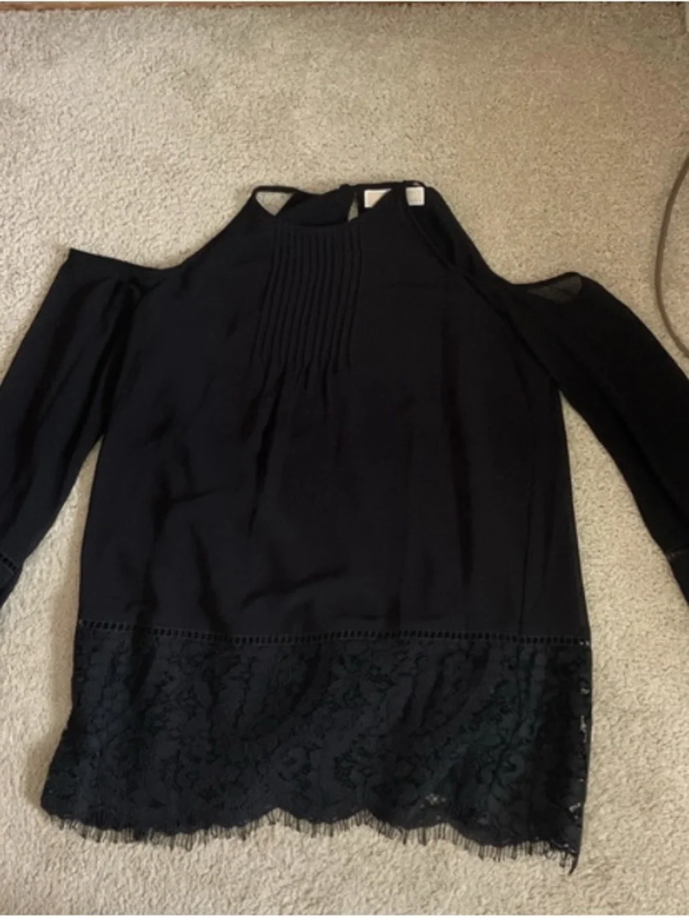 Michael Kors Black Pleated Halter Camisole